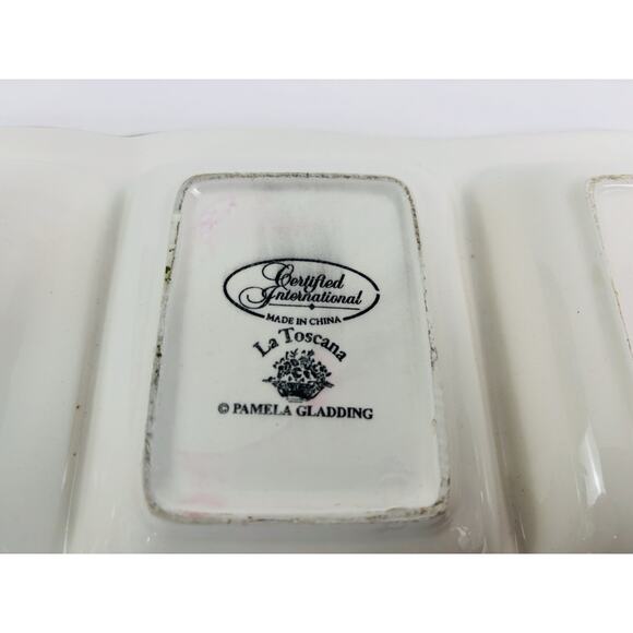 “La Toscana" Pattern Divided Platter PAMELA GLADDING - Picture 3 of 9